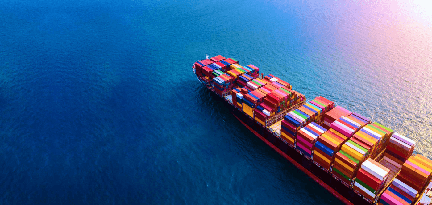 Container ship at port